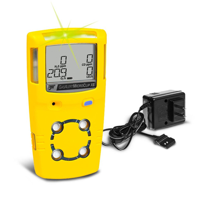 Detector GasAlert MicroClip XL para 3 gases O2, H2S y CO Recargable version europea Amarillo